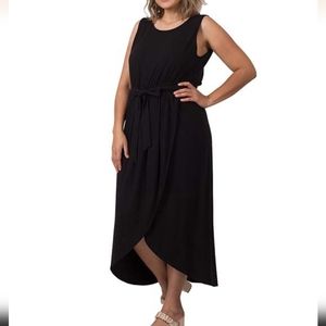 ZENANA Sleeveless Tie Waist Tulip Hem Hi-Low Dress